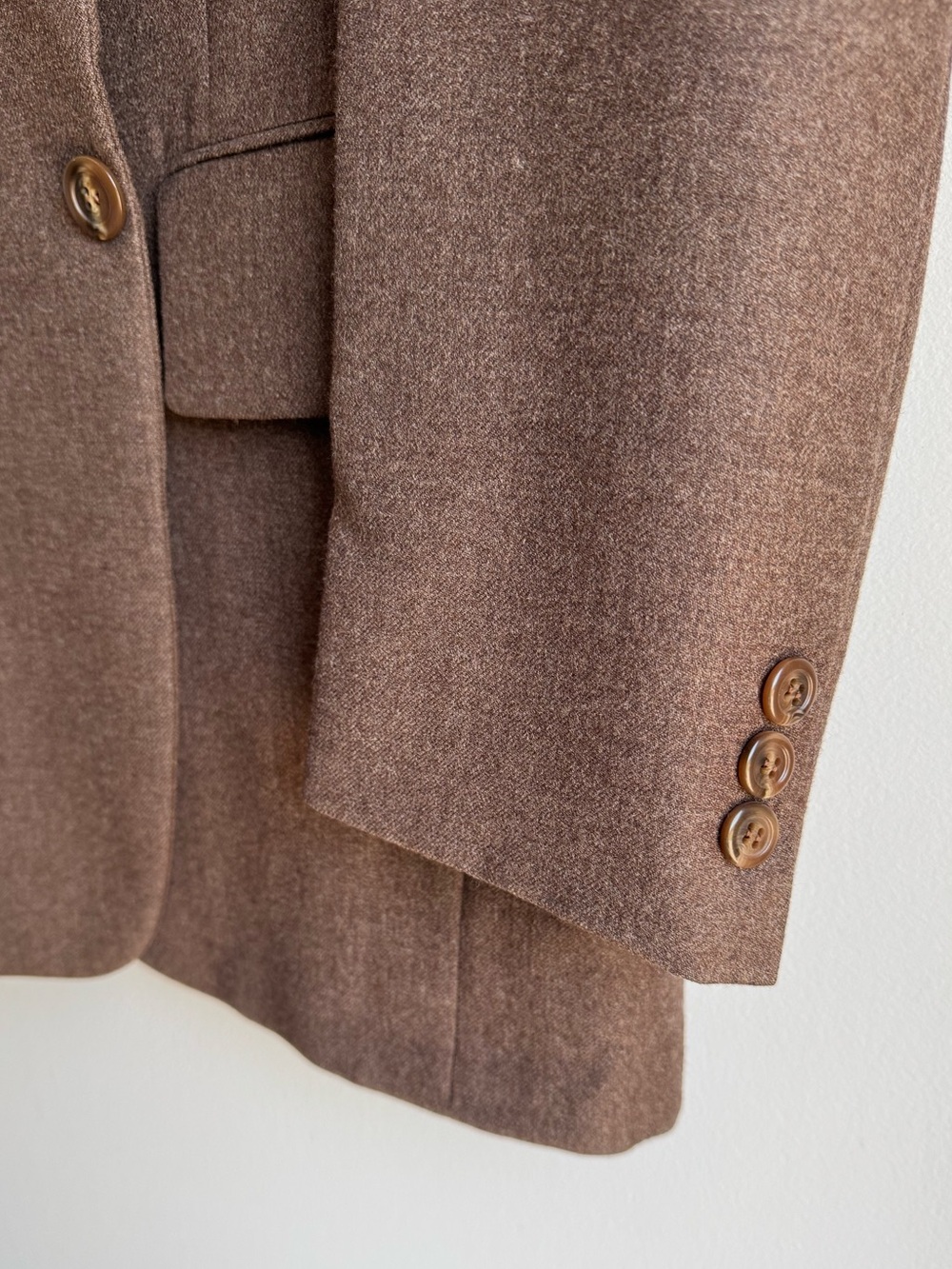 Vintage 70s Eaton Brown Wool 3 Piece Suit Mens 38R 32x29.5 Blazer Vest Trousers - Picture 3 of 16